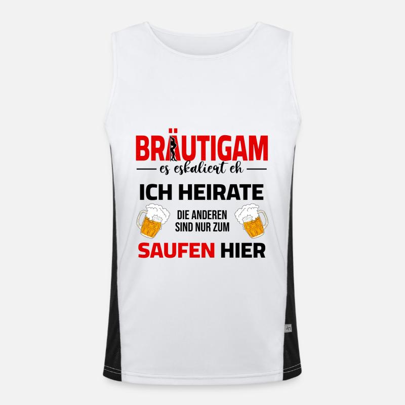 JGA Bräutigam Outfit mit lustigem Spruch Funktionelles Kontrast-Tank Top für Männer 