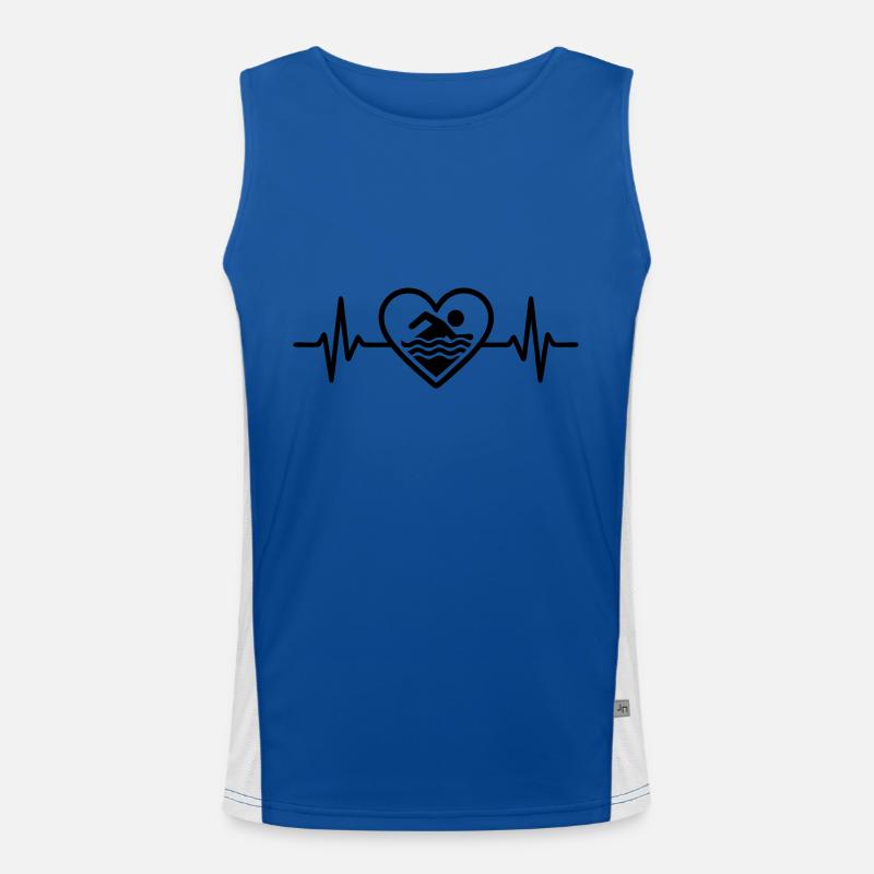 Natation Cœur de nageur nageuse piscine Débardeur respirant contrasté Homme 