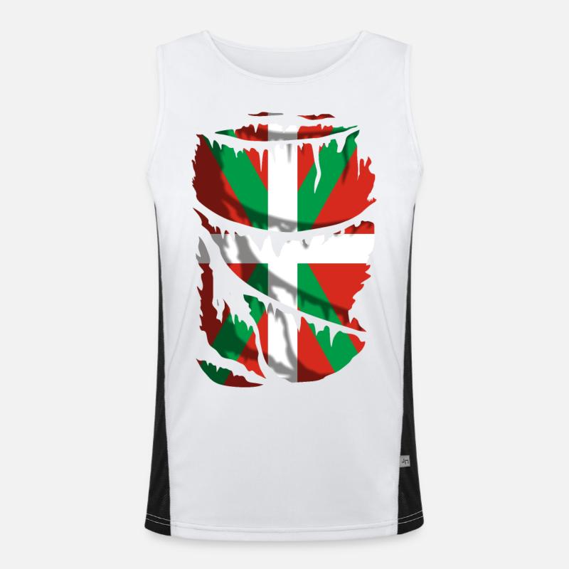 Flagge von Euskadi gebrochen. Ikurriña Funktionelles Kontrast-Tank Top für Männer 