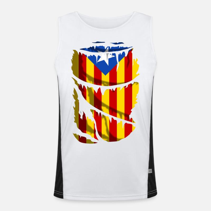 Drapeau de l’indépendance de la Catalogne. L’estelada Débardeur respirant contrasté Homme 
