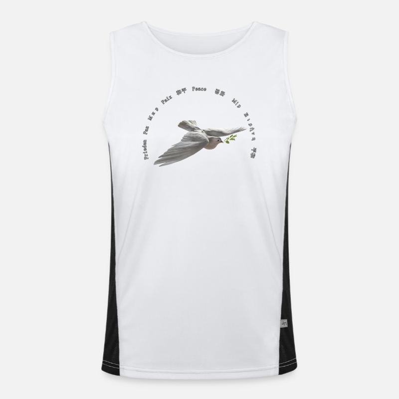 Peace Text Men's Functional Contrast Tank Top 