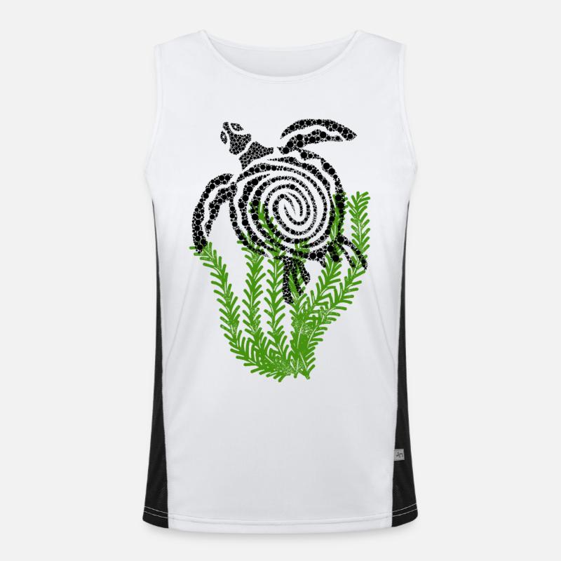 Schildkröte abstrakt Funktionelles Kontrast-Tank Top für Männer 