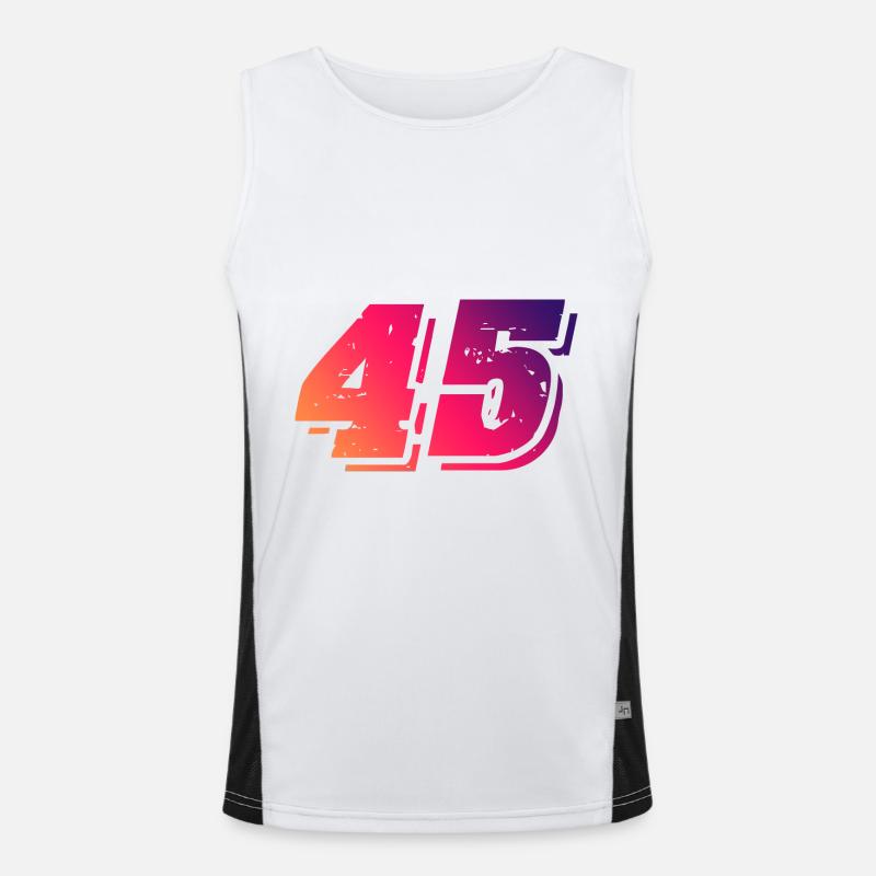 45 number symbol Men's Functional Contrast Tank Top 