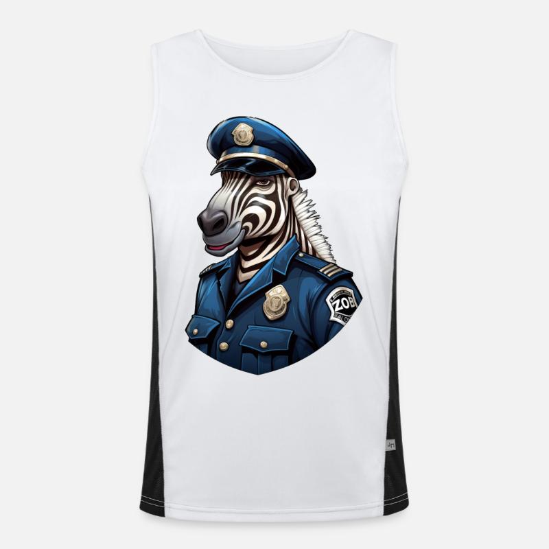 Zebra Policeman Men's Functional Contrast Tank Top 