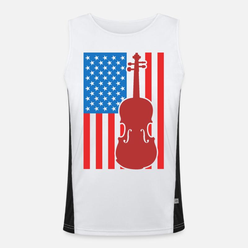 Fiddle USA Flag Men's Functional Contrast Tank Top 