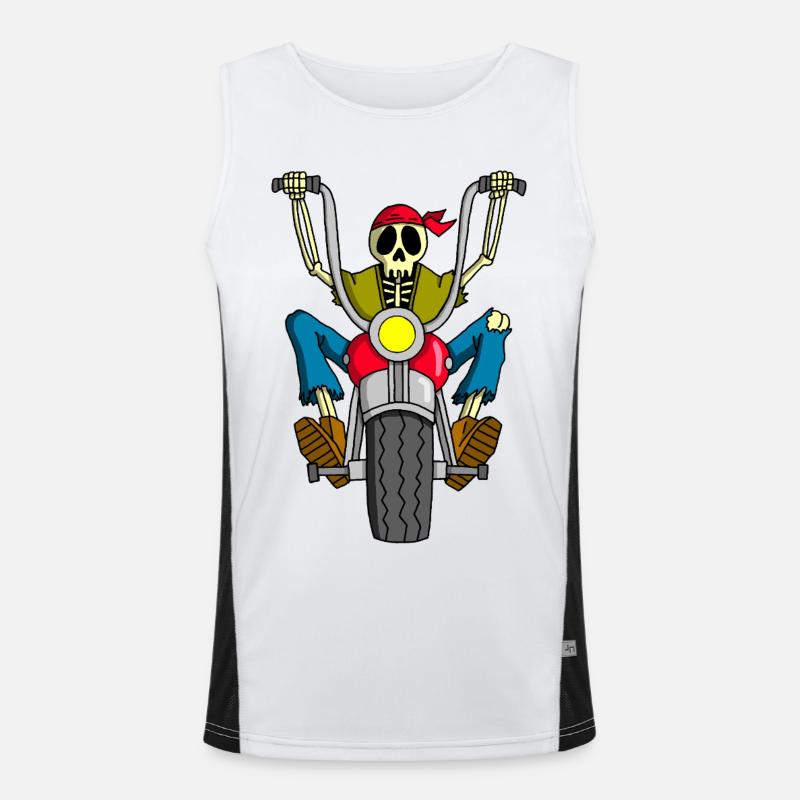 Skeleton biker Men's Functional Contrast Tank Top 