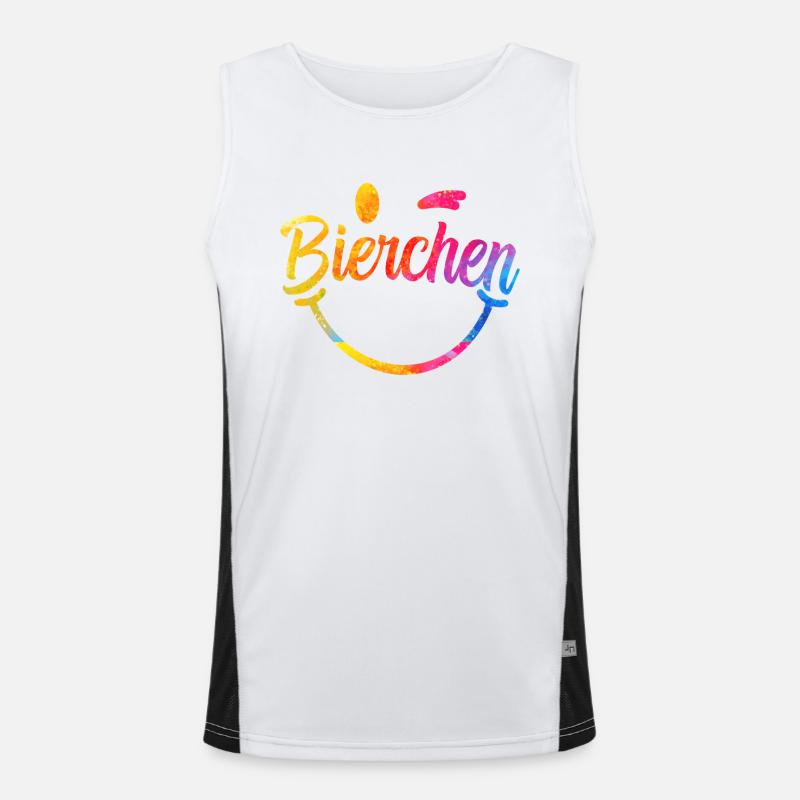 Bierchen Regenbogen Schriftzug Funktionelles Kontrast-Tank Top für Männer 