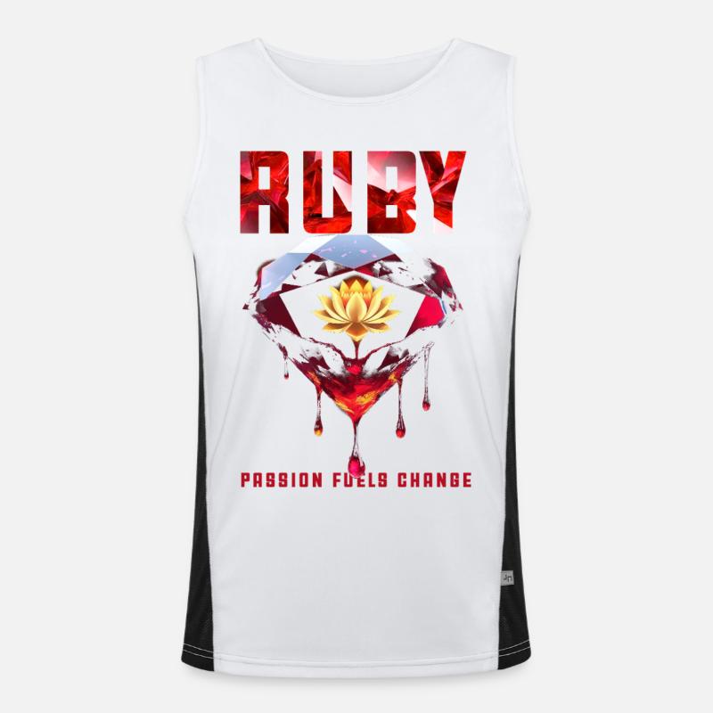 Birthstone July Ruby Men's Functional Contrast Tank Top 