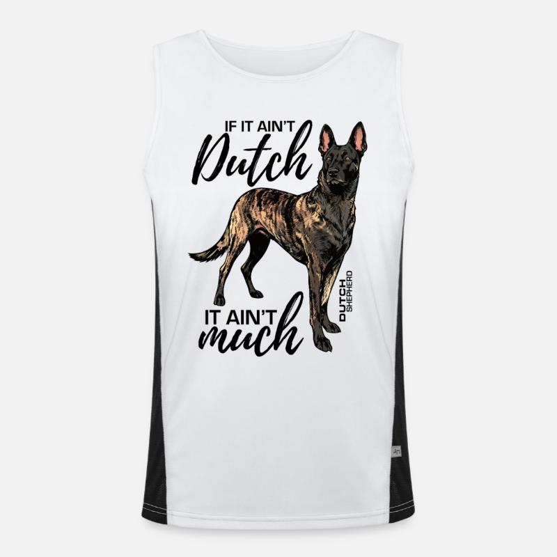Dutchie - Holländischer Schäferhund Funktionelles Kontrast-Tank Top für Männer 