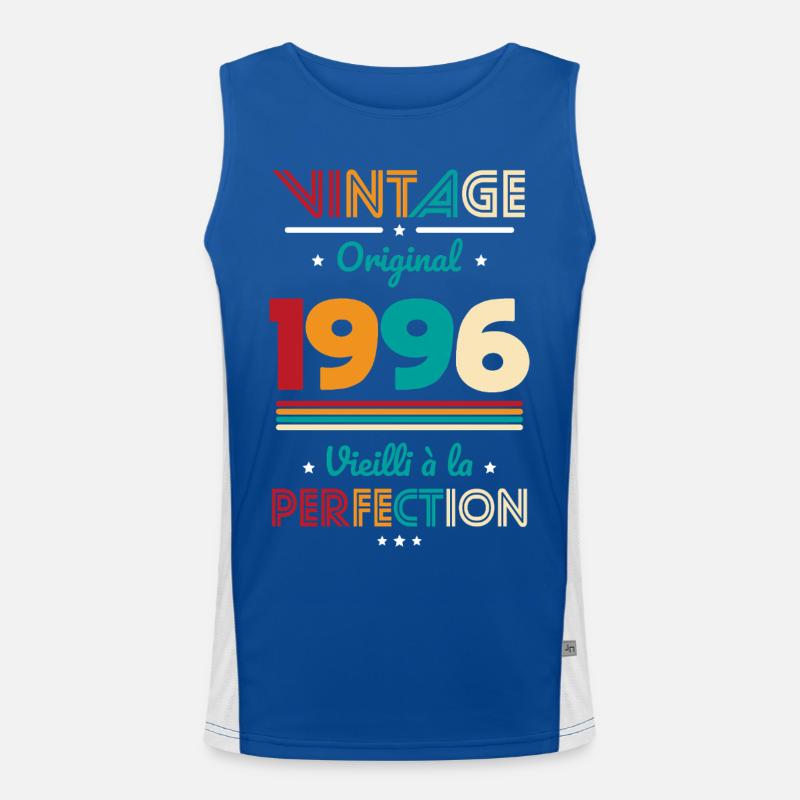 1996 – Vintage – Perfekt gereift Funktionelles Kontrast-Tank Top für Männer 