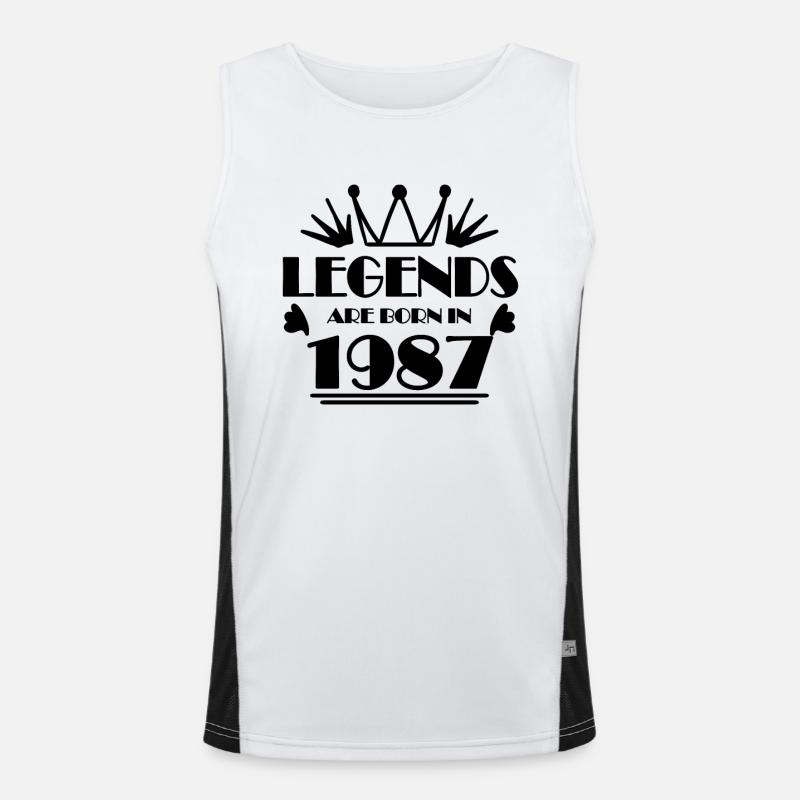 1987 - Né en 1987 Débardeur respirant contrasté Homme 