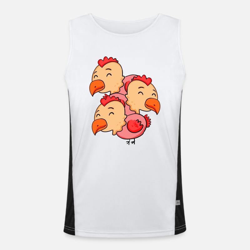 Cute Chickens - Chicken - Men's Functional Contrast Tank Top  - white/black