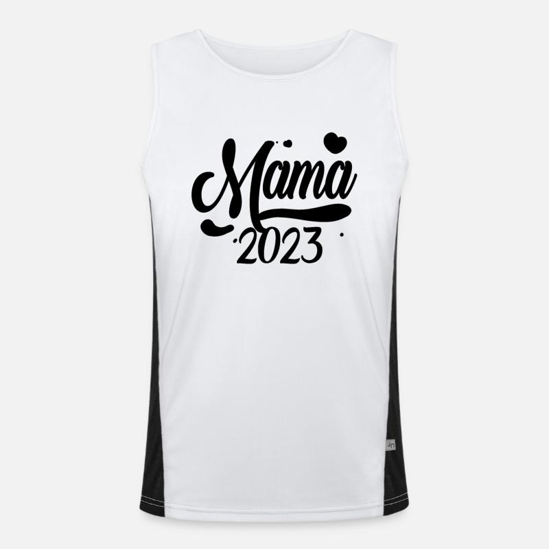 Mama 2023 Mutter Schwangerschaft Geschenk Funktionelles Kontrast-Tank Top für Männer 