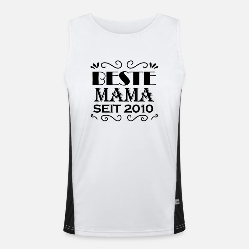 Beste Mama seit 2010 Funktionelles Kontrast-Tank Top für Männer 