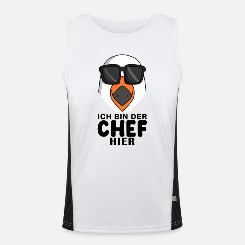 Cool Möwe Chef Funktionelles Kontrast-Tank Top für Männer 
