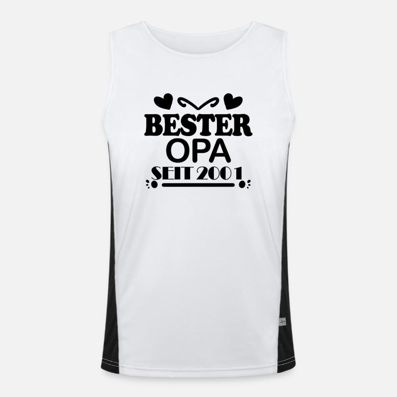 Bester Opa seit 2001 Funktionelles Kontrast-Tank Top für Männer 