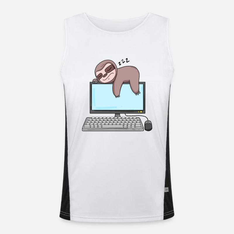 Computer Nerd Programmer Gift - Men's Functional Contrast Tank Top  - white/black