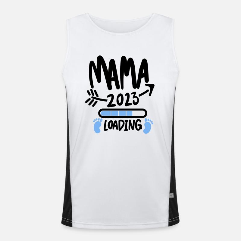 Mama 2023 Mutter Schwangerschaft Geschenk Funktionelles Kontrast-Tank Top für Männer 