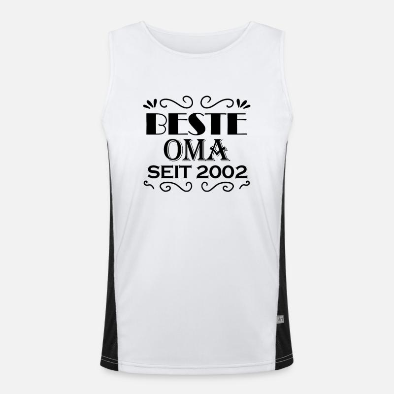 Beste Oma seit 2002 - Oma Geschenk Funktionelles Kontrast-Tank Top für Männer 