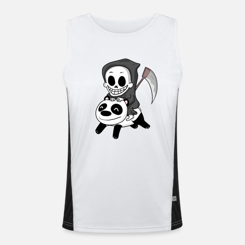 Sensenmann Panda Funktionelles Kontrast-Tank Top für Männer 