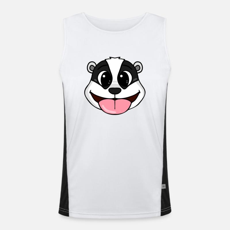 Dachs Kopf Funktionelles Kontrast-Tank Top für Männer 