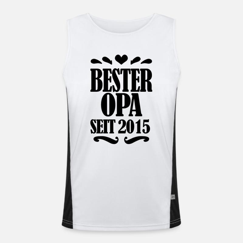 Bester Opa seit 2015 - Opa Geschenkidee Funktionelles Kontrast-Tank Top für Männer 