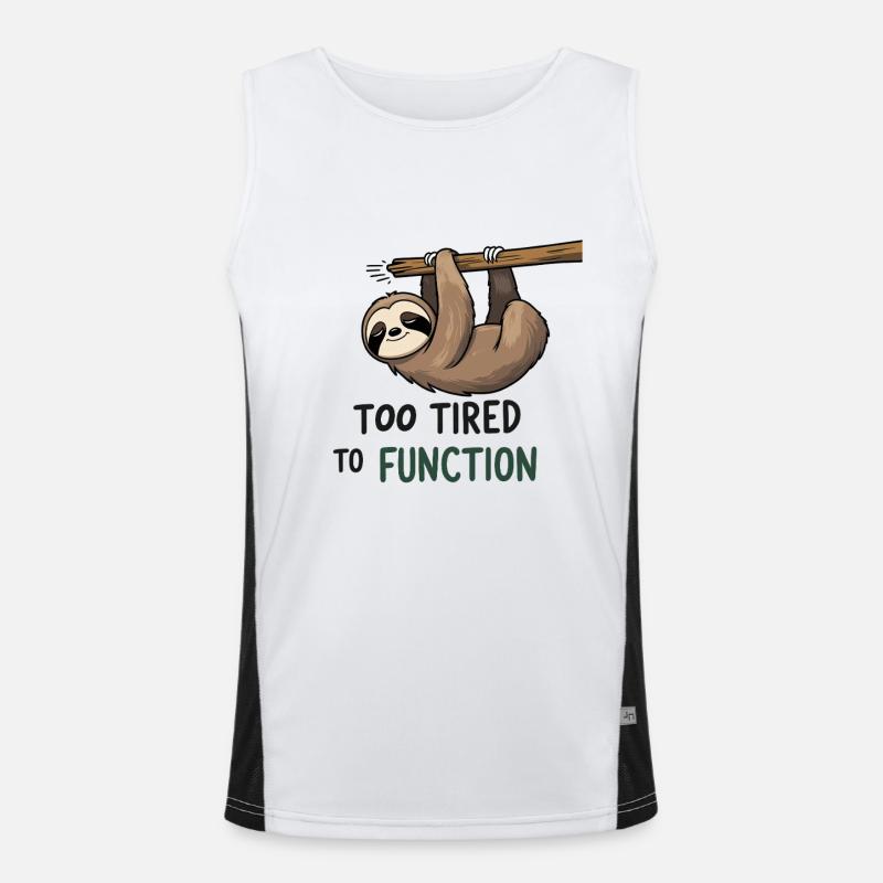Too Tired to Function – Sloth Design Men's Functional Contrast Tank Top 