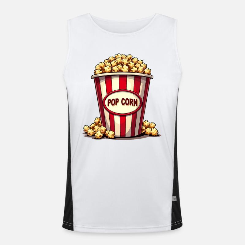 Popcorn Kostüm Fasching Karneval Funktionelles Kontrast-Tank Top für Männer 