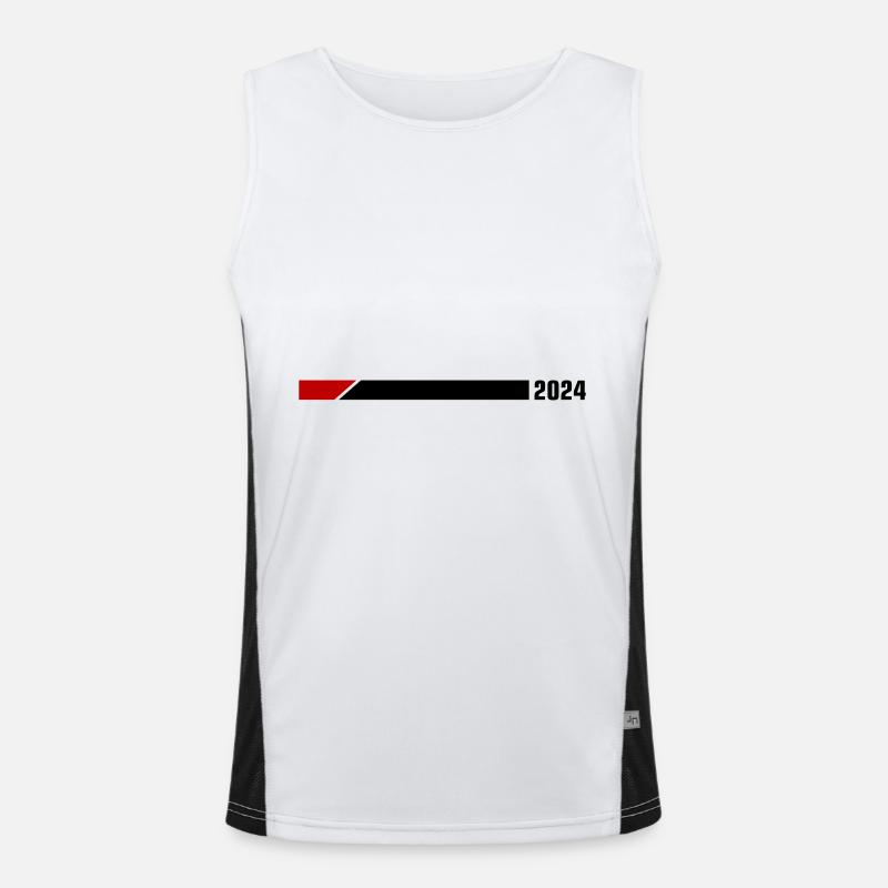 2024 year - Men's Functional Contrast Tank Top - white/black