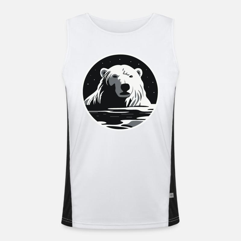 Polar bear - Men's Functional Contrast Tank Top  - white/black