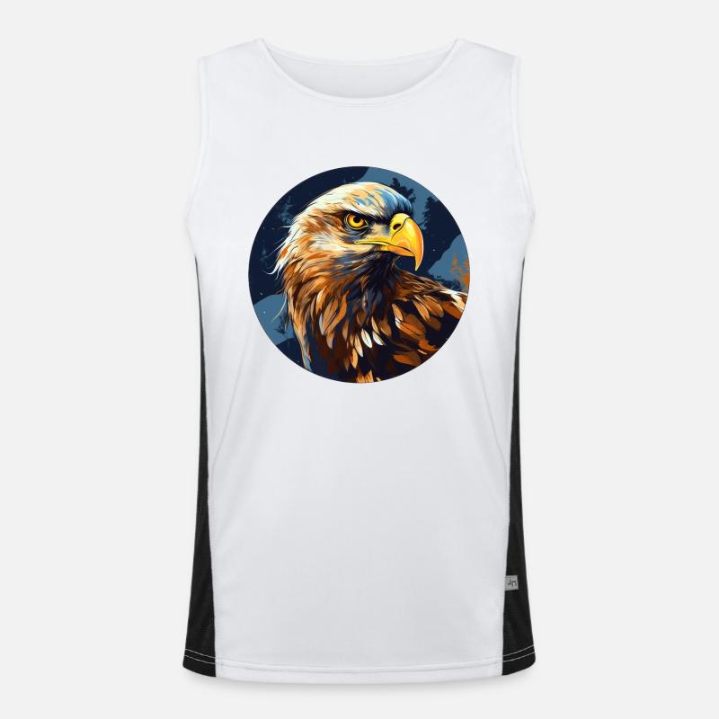 Eagle - Men's Functional Contrast Tank Top  - white/black