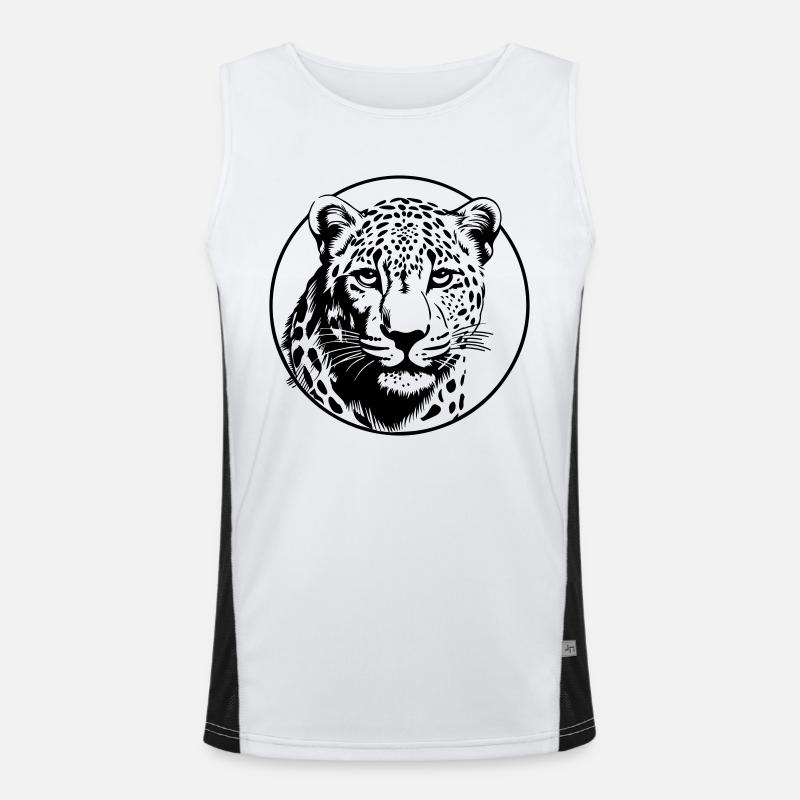 Leopard Funktionelles Kontrast-Tank Top für Männer 