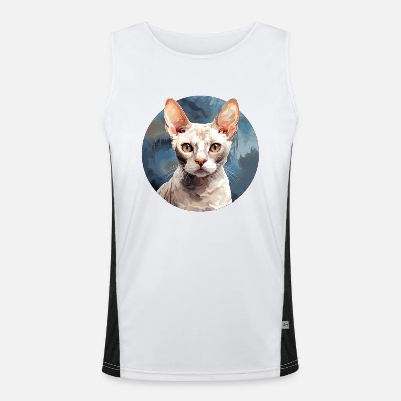 Devon Rex Katze Funktionelles Kontrast-Tank Top für Männer 