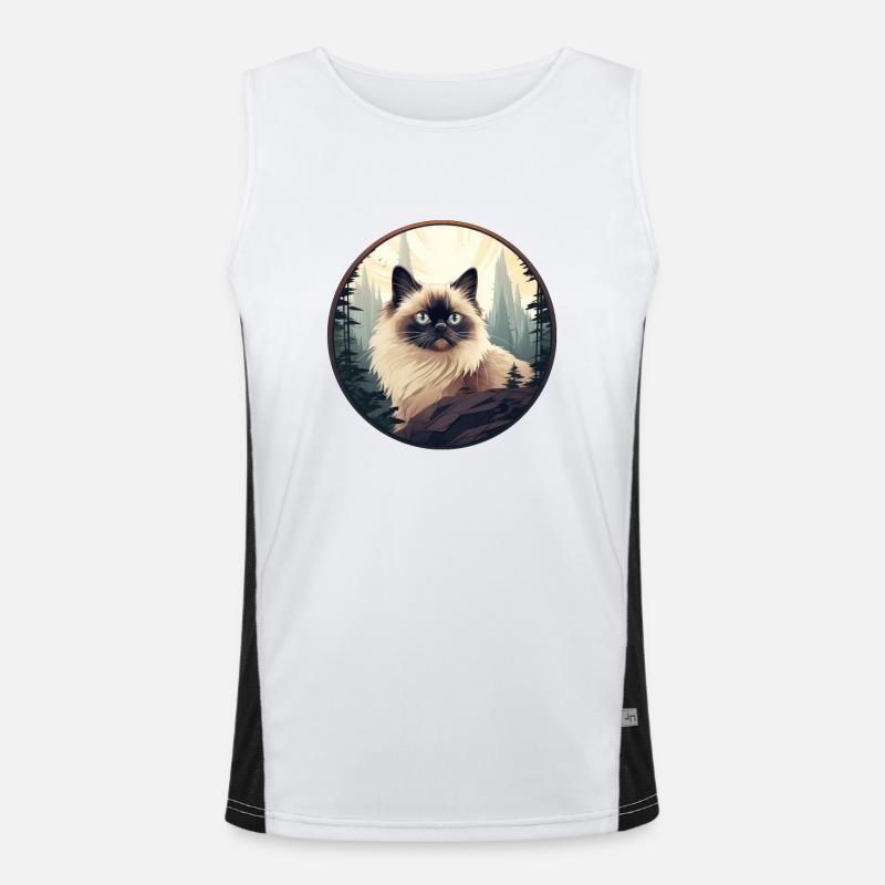 Himalayan cat Men's Functional Contrast Tank Top 
