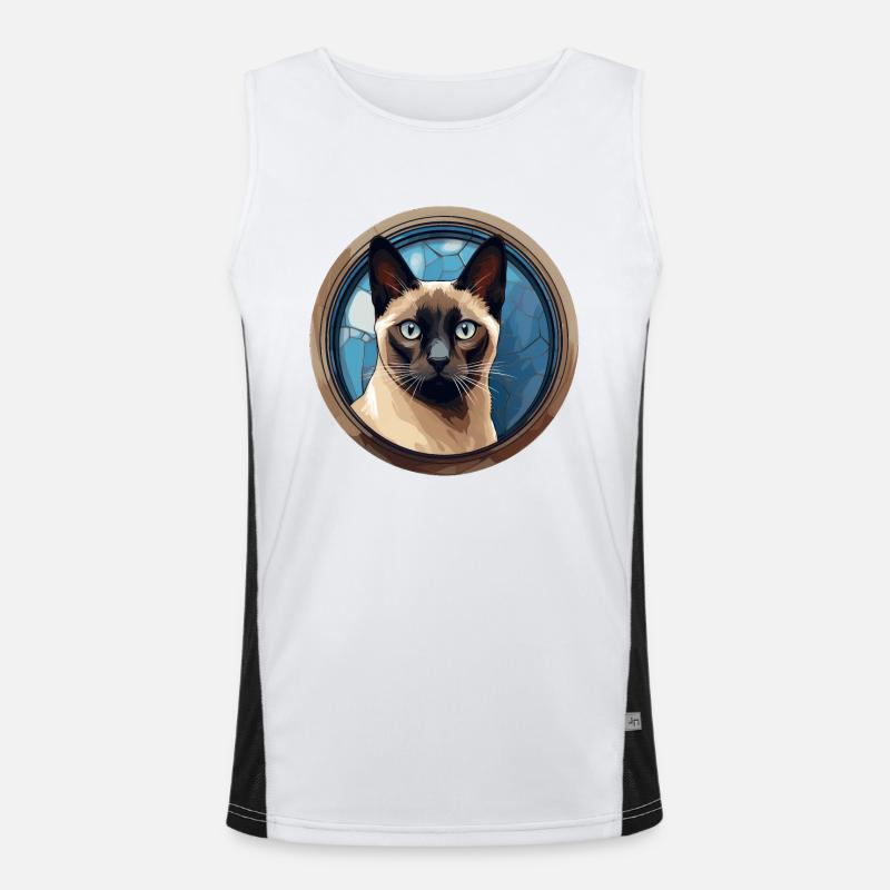Siamese cat Men's Functional Contrast Tank Top 