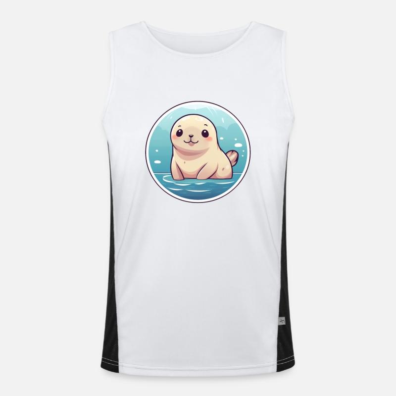 Robbe Kawaii Funktionelles Kontrast-Tank Top für Männer 