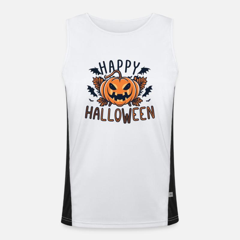 Joyeuse citrouille d’Halloween Débardeur respirant contrasté Homme 