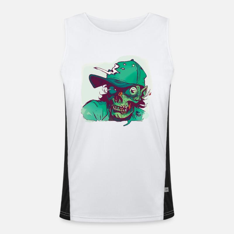 Zombie with Hat Men's Functional Contrast Tank Top 