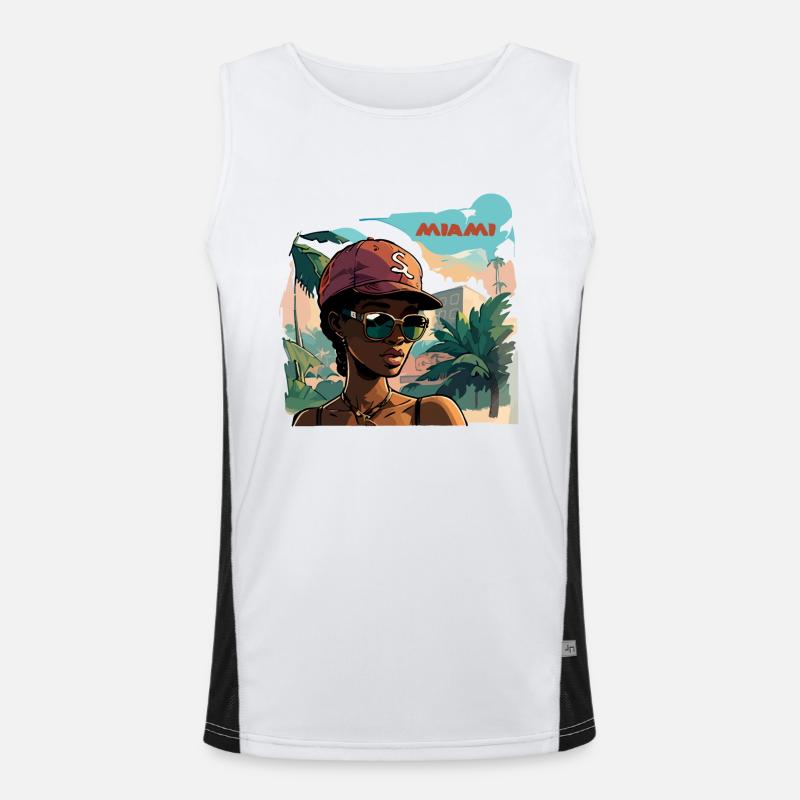Miami Post Card Men's Functional Contrast Tank Top 