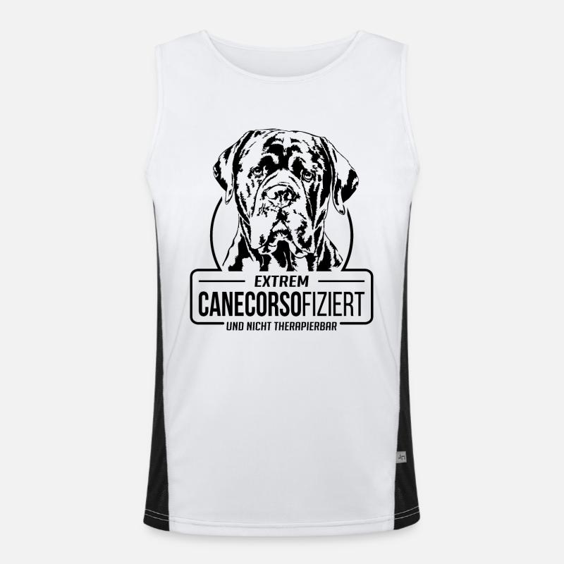 CANECORSOFIZIERT Cane Corso Hunde Spruch Wilsigns Funktionelles Kontrast-Tank Top für Männer 