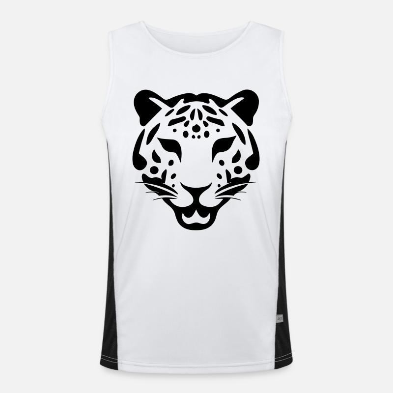 Leopard Funktionelles Kontrast-Tank Top für Männer 