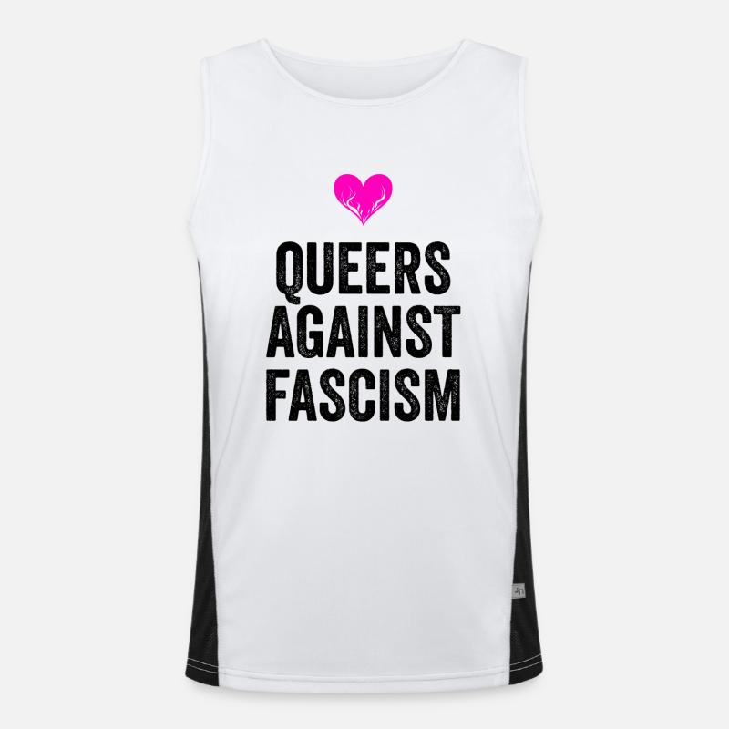 QUEERS AGAINST FASCISM Men's Functional Contrast Tank Top 