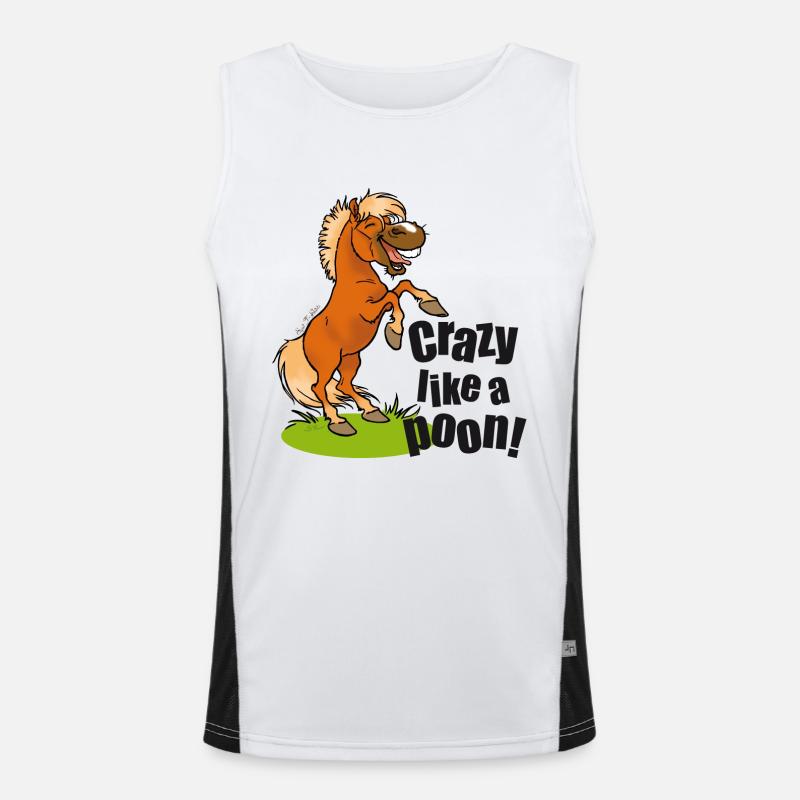 Crazy pony black text - Men's Functional Contrast Tank Top  - white/black