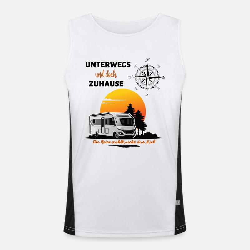 Camping Wohnmobil Spruch Funktionelles Kontrast-Tank Top für Männer 