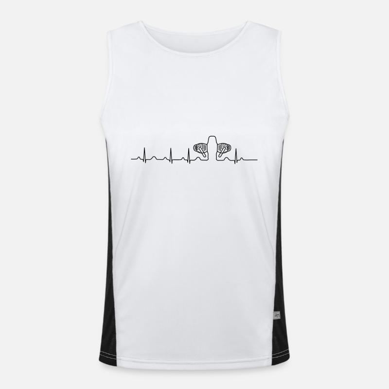 Boxer Motor Herzfrequenz Herzschlagen Funktionelles Kontrast-Tank Top für Männer 