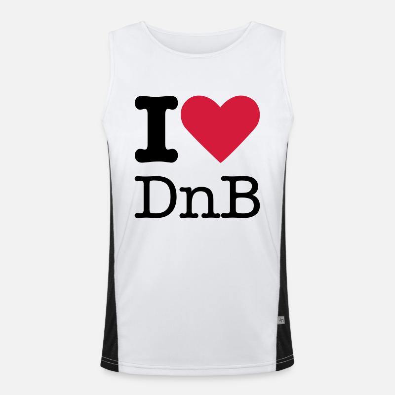 I Love DnB Funktionelles Kontrast-Tank Top für Männer 