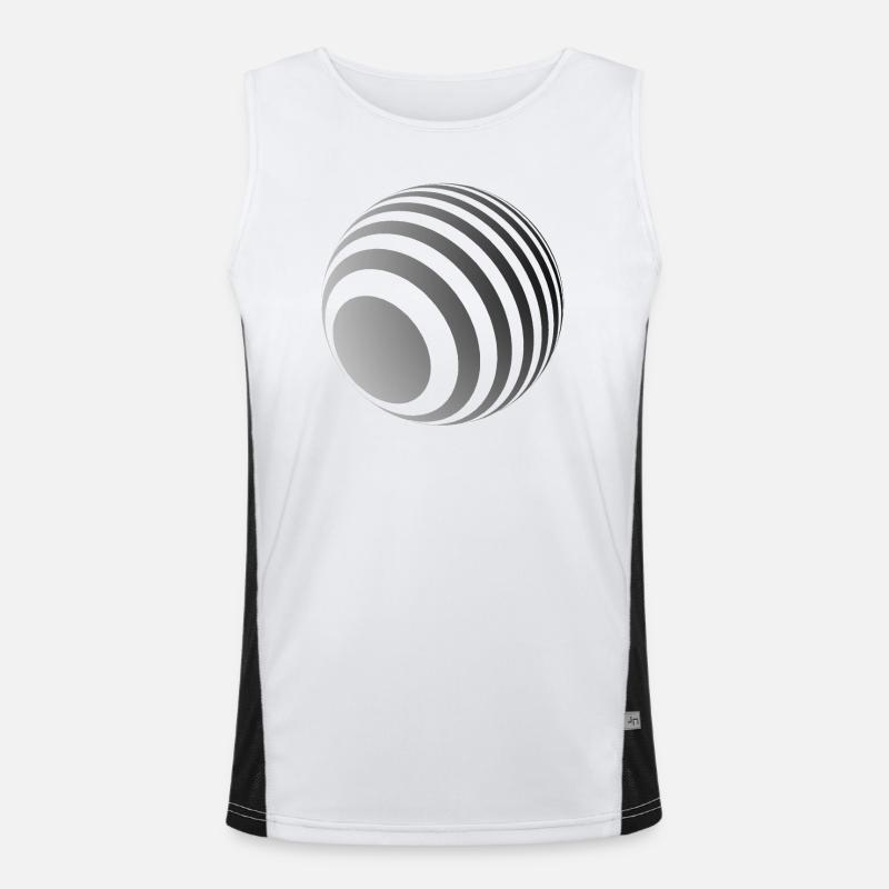 Boule 3D avec rayures grises Débardeur respirant contrasté Homme 