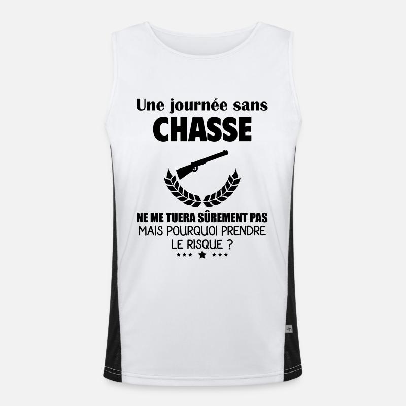 Une journée sans chasse, chasseur, noël Débardeur respirant contrasté Homme 