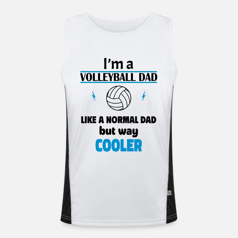 Ich bin ein Volleyball Papa Funktionelles Kontrast-Tank Top für Männer 