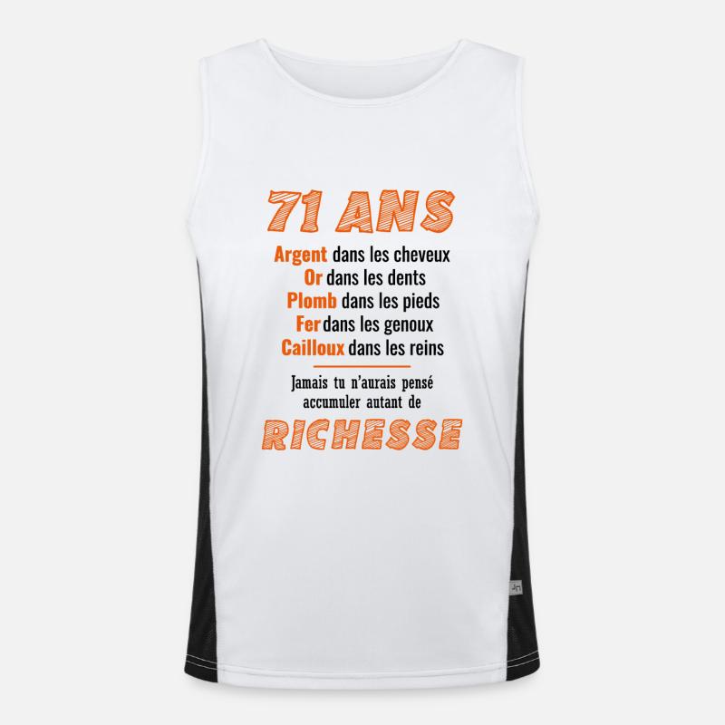 71 Year Old Birthday Funny Gift Idea Men's Functional Contrast Tank Top 